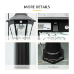 Outsunny B30-021WT 76.5&quot; Solar Lamp Post Light Outdoor All Weather Protection Mode d'emploi