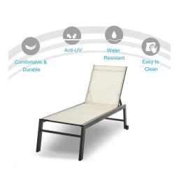 Outsunny 84B-343V01BK Patio Garden Sun Chaise Lounge Chair Mode d'emploi | Fixfr