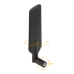 DeLOCK 12408 LTE Antenna Dual Band WLAN ac/a/b/g/n SMA plug 1 - 4 dBi omnidirectional rotatable Fiche technique