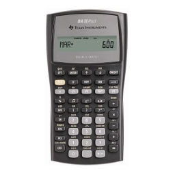 Texas Instruments BA II plus Manuel du propriétaire | Fixfr