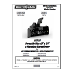 Bercomac 700580-2 48&quot; Versatile Plus Snowblower Manuel du propri&eacute;taire