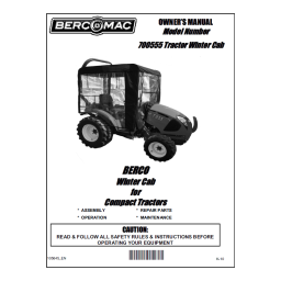 Bercomac 700555 Winter Cab Manuel du propriétaire | Fixfr