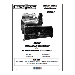 Bercomac 700460-3 54'' Versatile Snowblower Manuel du propriétaire | Fixfr
