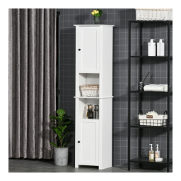 HOMCOM 801-088V01 Tall Bathroom Storage Cabinet Mode d'emploi | Fixfr