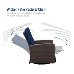 Outsunny 867-001GY Patio Wicker Recliner Chair Mode d'emploi | Fixfr