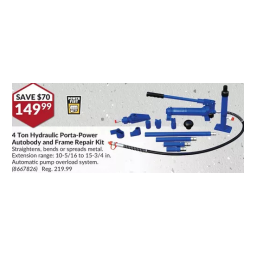 Power Fist 8667826 4 Ton Hydraulic Porta-Power Autobody and Frame Repair Kit Manuel utilisateur | Fixfr