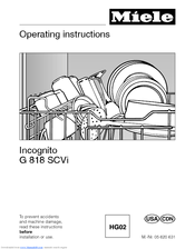 Miele G 818 SCVi Instructions d’utilisation | AI Chat & PDF Access | Fixfr