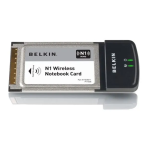 Belkin CARTE R&Eacute;SEAU SANS FIL G MODE HAUT D&Eacute;BIT POUR ORDINATEUR PORTABLE #F5D7011FR Manuel utilisateur