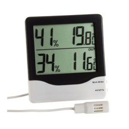 Temeo Hygro Quadro DLX - digital Thermometer and Hygrometer for 4 Measuring Points