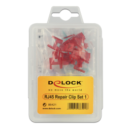 DeLOCK 86421 RJ45 Repair Clip 40 Pieces Set 1 (red, blue, green, yellow) Fiche technique | Fixfr