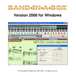 BAND IN A BOX 2006 Windows Manuel utilisateur | Fixfr