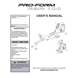ProForm R300 ROWER ROWER Manuel utilisateur | Fixfr