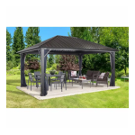 Sojag 500-9165050 Genova Dark Brown Metal Square Screened Gazebo Guide d'installation