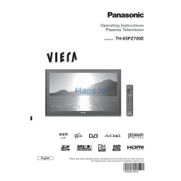 Panasonic TH-65PZ700E: Mode d'emploi + Chat IA | Fixfr