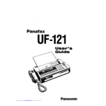 Panasonic UF121 Operating instrustions