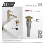 Stylish D-703G Gold Bathroom Sink Pop Up Drain Manuel utilisateur