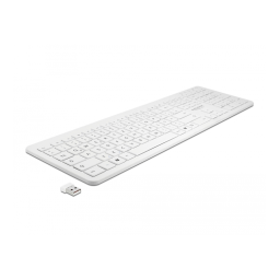 DeLOCK 12014 USB Keyboard 2.4 GHz wireless white (flat) Fiche technique | Fixfr