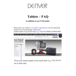 Denver TAQ-70212K MK3 Manuel du propriétaire | Fixfr