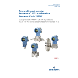 2051 Transmetteurs de pression et débitmètre Série 2051CF avec protocole HART 4-20 mA et protocole HART 1-5 Vcc faible consommation