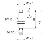 Baumer IR08.P06S-N46.NO1Z.7SL Inductive proximity switch Fiche technique