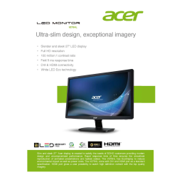 Acer V275HL Monitor Manuel utilisateur | Fixfr