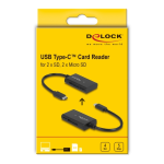 DeLOCK 91740 USB 3.1 Gen 1 Card Reader USB Type-C&trade; male 4 Slots Fiche technique