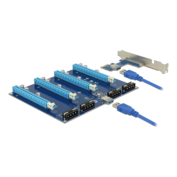 DeLOCK 41427 Riser Card PCI Express x1 > 4 x PCIe x16 Fiche technique | Fixfr