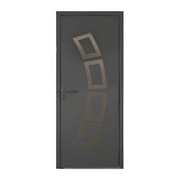 Porte d'entrée aluminium Adriana gris 90 x h.215 cm poussant droit