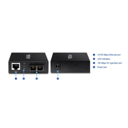 Trendnet TFC-FMSC 100Base-T to 100Base-FX Multi-Mode SC Fiber Converter Fiche technique | Fixfr