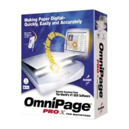 Nuance Omnipage X Macintosh Manuel utilisateur | Fixfr