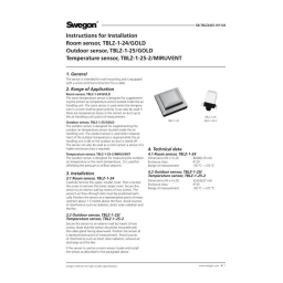 Swegon TBLZ-1-24-2 Capteur temp. ambiante/extérieure Mode d'emploi | Fixfr