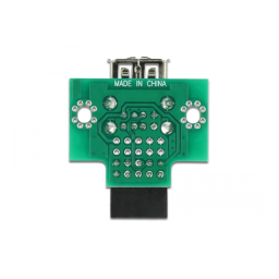 DeLOCK 41429 USB Pin Header female > 2 x USB 2.0 Type-A female - up Fiche technique | Fixfr