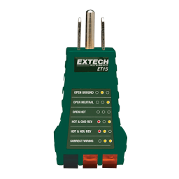 Extech Instruments ET15 Receptacle Tester Manuel utilisateur | Fixfr