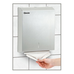 Bartscher 850006 Paper towel dispenser, SS brushed Mode d'emploi | Fixfr