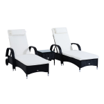 Outsunny 862-011BN 3 Pieces Patio Wicker Chaise Lounge Chair Set Mode d'emploi