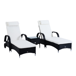 Outsunny 862-011BN 3 Pieces Patio Wicker Chaise Lounge Chair Set Mode d'emploi | Fixfr