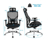 Costway CB10201 Black Plastic Ergonomic Office Chair High-Back Mesh Chair Mode d'emploi