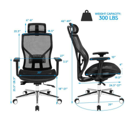 Costway CB10201 Black Plastic Ergonomic Office Chair High-Back Mesh Chair Mode d'emploi | Fixfr