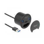 DeLOCK 64152 2 Port Tisch-Hub 2 x SuperSpeed USB Typ-A und Card Reader f&uuml;r SD und Micro  Fiche technique