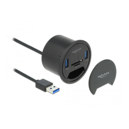 DeLOCK 64152 2 Port Tisch-Hub 2 x SuperSpeed USB Typ-A und Card Reader für SD und Micro  Fiche technique | Fixfr