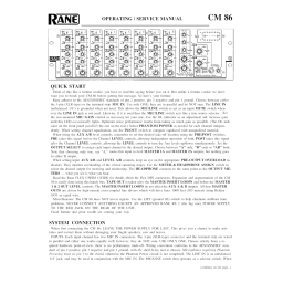 Rane CM 86 Manuel utilisateur | Fixfr