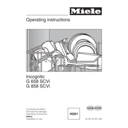 Miele G858 Manuel utilisateur | Fixfr