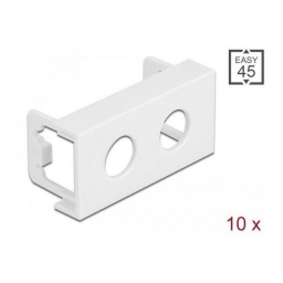 DeLOCK 81373 Easy 45 Module Plate Round cut-out 2 x M10, 45 x 22.5 mm 10 pieces white Fiche technique | Fixfr