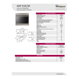 Whirlpool AKP 559/IX/01 Manuel du propriétaire | Fixfr