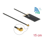 DeLOCK 12611 WLAN 802.11 ac/ax/a/h/b/g/n Antenna MHF&reg; I plug 2.7 - 3.0 dBi 1.13 15 cm FPC internal self adhesive Fiche technique