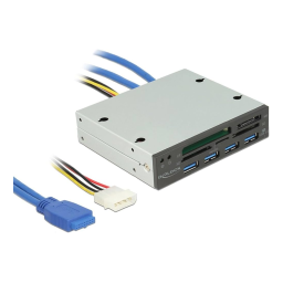 DeLOCK 91493 3.5″ USB 3.0 Card Reader 5 slot + 4 port USB 3.0 Hub Fiche technique | Fixfr