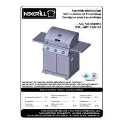 NEXGRILL 720/730-0830MB: Chat IA & Téléchargement PDF | Fixfr