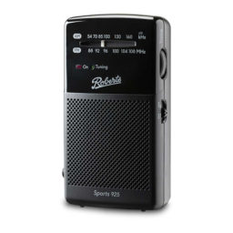 Roberts Sports 925 (R9925)( Rev.2a) Pocket Radio Mode d'emploi | Fixfr