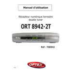 Optex ORT 8942-2T Manuel utilisateur
