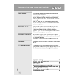 Gorenje VR4600229F Table de cuisson vitrocéramique ECS641BSC-LP Une information important | Fixfr
